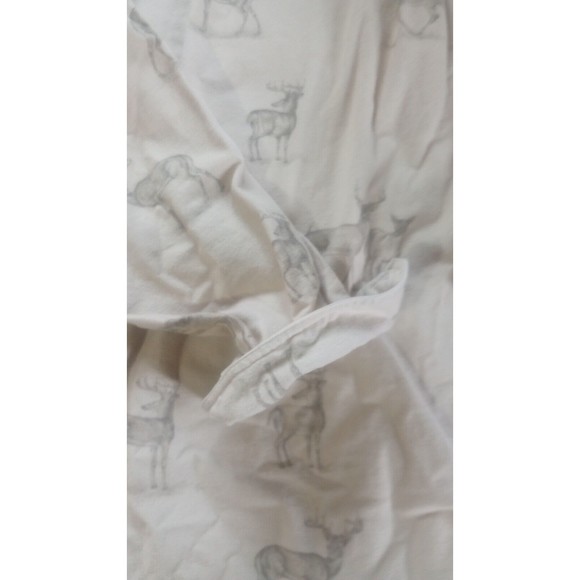 Woolrich Men's Sz 2XL Button Down Shirt Birch Deer Sketch Flannel Outdoors Cream - Picture 11 of 15